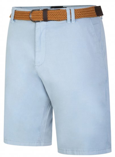Kam Jeans 3401 Belted Oxford Stretch Chino Shorts Blue - Shortsit - Shortsit, isot koot – W40-W60