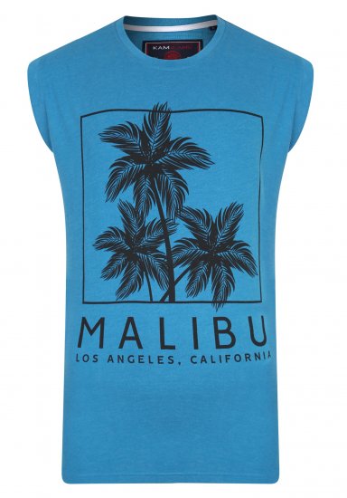 Kam Jeans Malibu Sleeveless Turk Blue - T-paidat - Isot T-paidat 2XL – 14XL