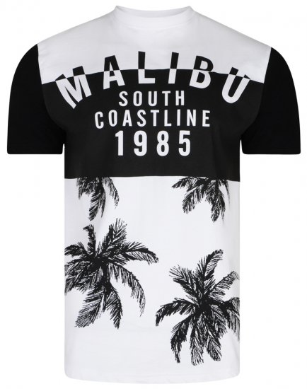 Kam Jeans 5228 Malibu T-shirt Black/White - T-paidat - Isot T-paidat 2XL – 14XL