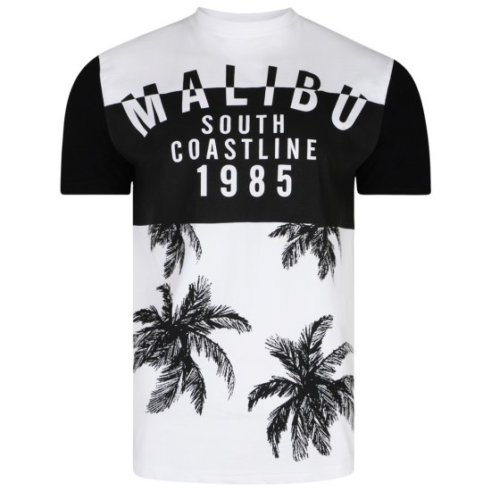 Kam Jeans 5228 Malibu T-shirt Black/White - T-paidat - Isot T-paidat 2XL – 14XL