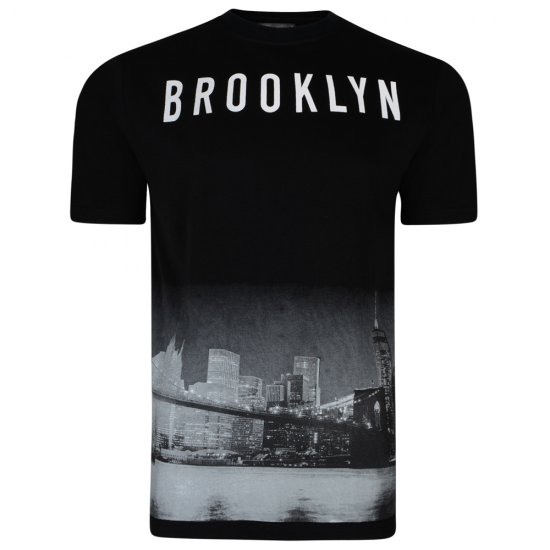 Kam Jeans 5229 Brooklyn T-shirt Black - T-paidat - Isot T-paidat 2XL – 14XL