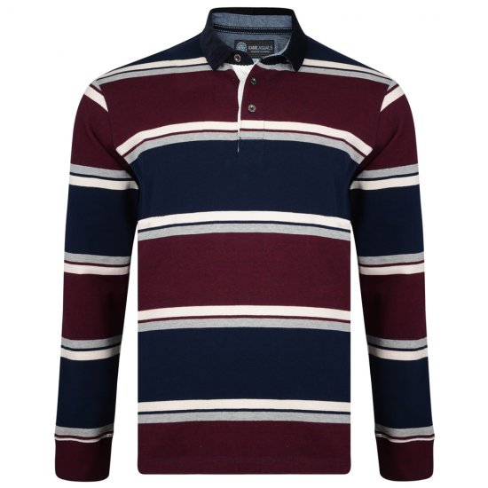 Kam Jeans 5242 Long Sleeve Polo Burgundy - Pikeepaidat - Miesten isot pikeepaidat