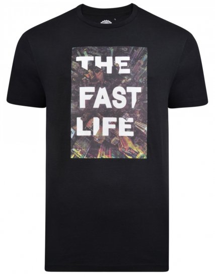 Kam Jeans 5258 Fast Life T-Shirt Black - T-paidat - Isot T-paidat 2XL – 14XL