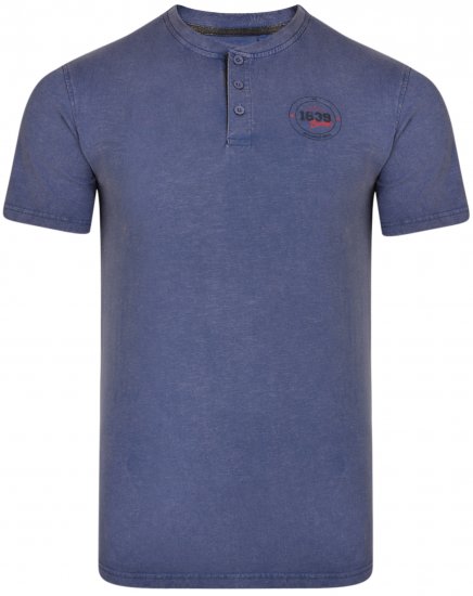 Kam Jeans 5320 Buttoned T-shirts Indigo Blue - T-paidat - Isot T-paidat 2XL – 14XL