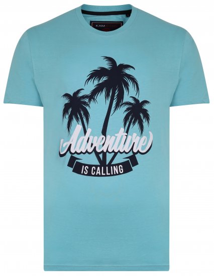 Kam Jeans 5332 Adventure T-Shirt Aqua - T-paidat - Isot T-paidat 2XL – 14XL