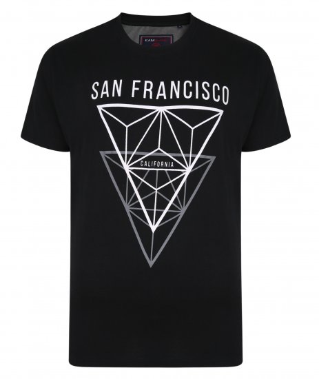 Kam Jeans 5334 San Fransisco Tee Black - T-paidat - Isot T-paidat 2XL – 14XL