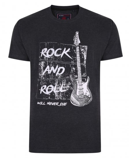 Kam Jeans 5338 Rock And Roll Tee Charcoal - T-paidat - Isot T-paidat 2XL – 14XL
