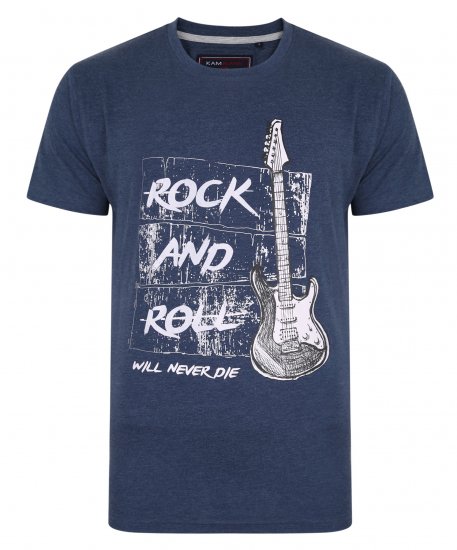 Kam Jeans 5338 Rock And Roll Tee Blue - T-paidat - Isot T-paidat 2XL – 14XL