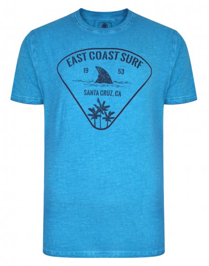 Kam Jeans East Coast Crew Neck Tee Turk Blue - T-paidat - Isot T-paidat 2XL – 14XL