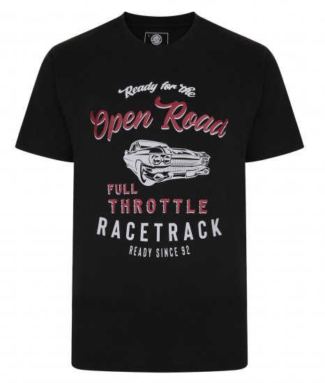 Kam Jeans 5342 Open Road Tee Black - T-paidat - Isot T-paidat 2XL – 14XL