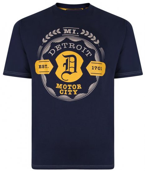 Kam Jeans 5350 Detroits Motors T-shirt Indigo - T-paidat - Isot T-paidat 2XL – 14XL