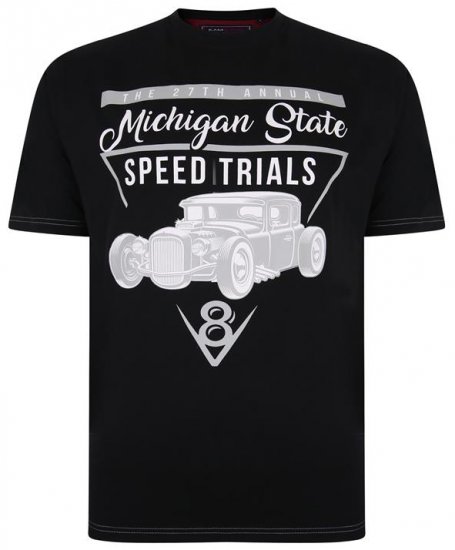 Kam Jeans 5352 Michigan State T-shirt Black - T-paidat - Isot T-paidat 2XL – 14XL