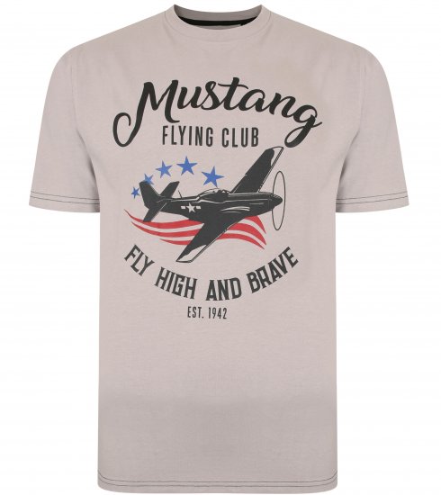 Kam Jeans Mustang Flying Club T-shirt Ash - T-paidat - Isot T-paidat 2XL – 14XL