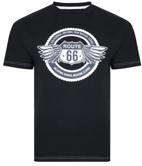 Kam Jeans 5388 Route 66 T-Shirt Black - T-paidat - Isot T-paidat 2XL – 14XL