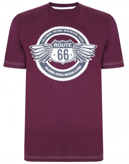 Kam Jeans 5388 Route 66 T-Shirt Purple - T-paidat - Isot T-paidat 2XL – 14XL