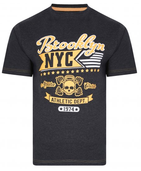 Kam Jeans 5389 Brooklyn NYC T-Shirt Charcoal - T-paidat - Isot T-paidat 2XL – 14XL