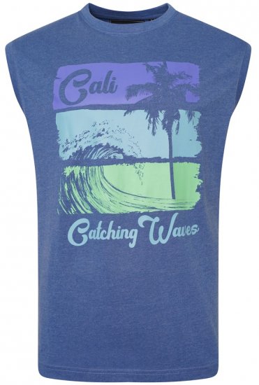 Kam Jeans 5397 California Sleeveless Tee Blue Marl - T-paidat - Isot T-paidat 2XL – 14XL