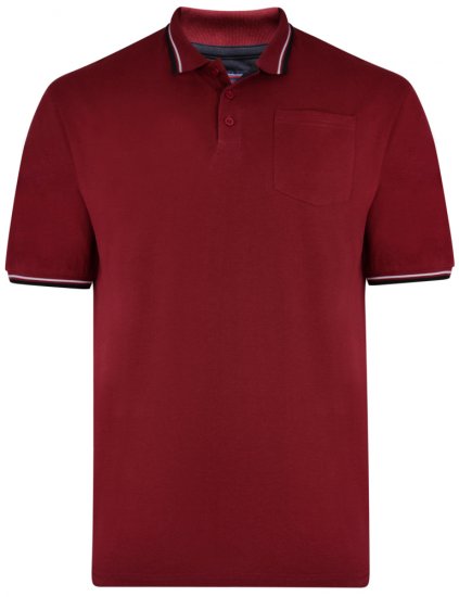 Kam Jeans 5400 Polo Burgundy - Pikeepaidat - Miesten isot pikeepaidat