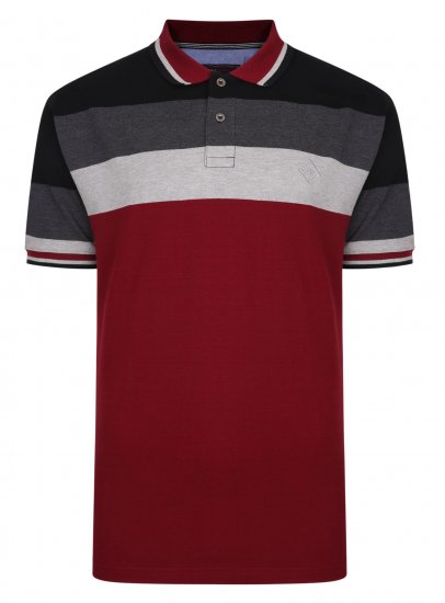 Kam Jeans Contrast Stripe Polo Grey - Pikeepaidat - Miesten isot pikeepaidat