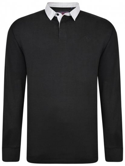 Kam Jeans 5443 LS Rugby Polo Black - Pikeepaidat - Miesten isot pikeepaidat