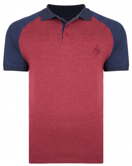 Kam Jeans 5446 Raglan Marl Jersey Polo Burgundy - Pikeepaidat - Miesten isot pikeepaidat