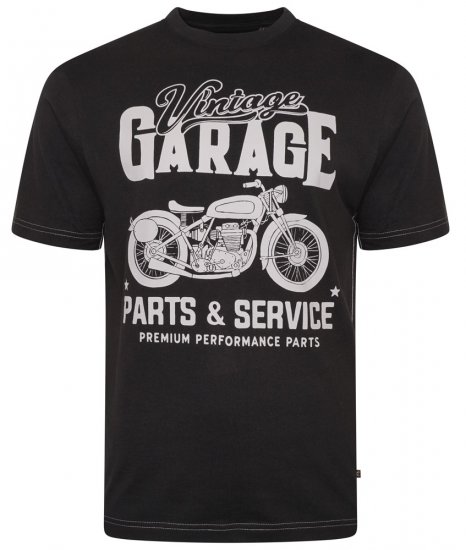Kam Jeans 5702 Vintage Print T-Shirt Black - T-paidat - Isot T-paidat 2XL – 14XL