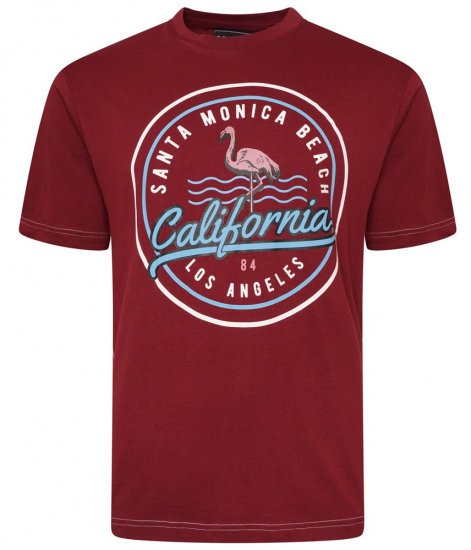 Kam Jeans 5707 Santa Monica Tee Burgundy - T-paidat - Isot T-paidat 2XL – 14XL