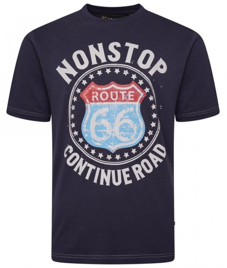 Kam Jeans 5708 Route 66 T-Shirt Navy - T-paidat - Isot T-paidat 2XL – 14XL