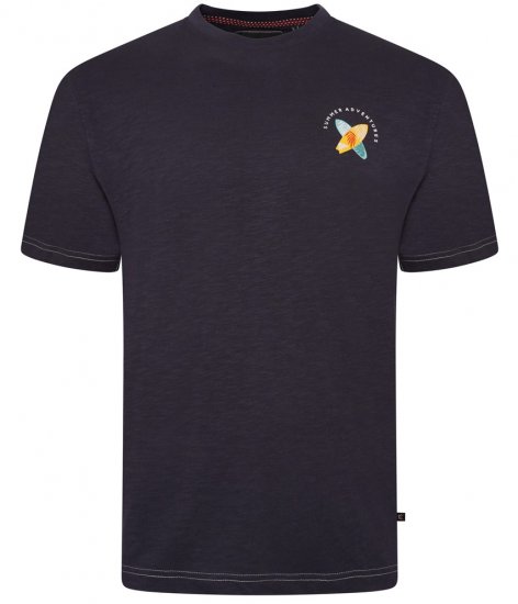 Kam Jeans 5709 Summer Adventure Print Tee Indigo - T-paidat - Isot T-paidat 2XL – 14XL