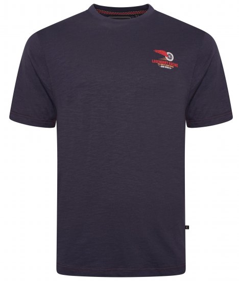 Kam Jeans 5710 Legendary Racing Slub Tee With Back Print Navy - T-paidat - Isot T-paidat 2XL – 14XL