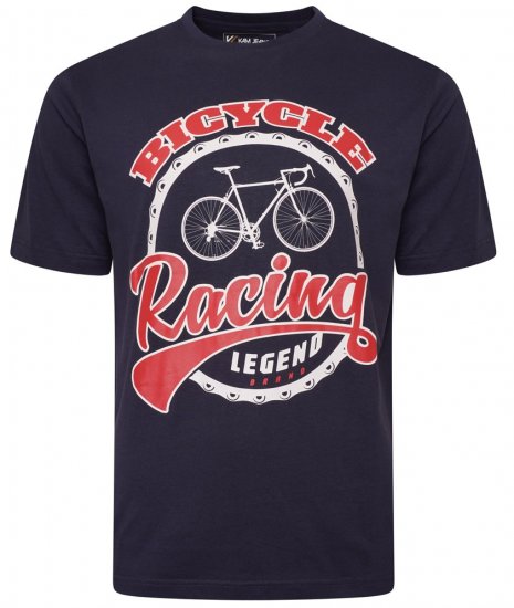 Kam Jeans 5712 Twin Pack Motorcycle/Cycle Print Tee Black and Navy - T-paidat - Isot T-paidat 2XL – 14XL