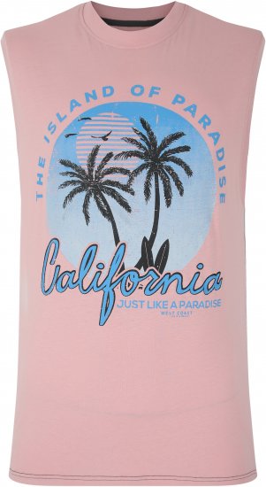 Kam Jeans 5727 California Paradise Sleeveless T-Shirt Pink - T-paidat - Isot T-paidat 2XL – 14XL