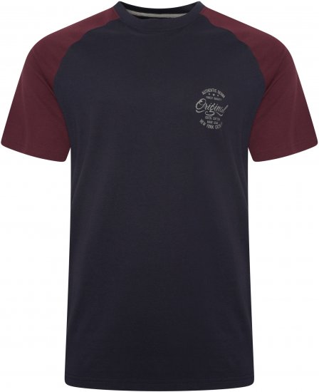 Kam Jeans 5747 Raglan T-Shirt with Print Navy - T-paidat - Isot T-paidat 2XL – 14XL