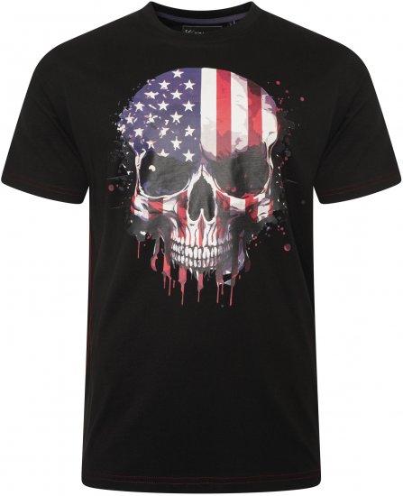 Kam Jeans 5756 USA Ghost Skull Print T-Shirt Black - T-paidat - Isot T-paidat 2XL – 14XL