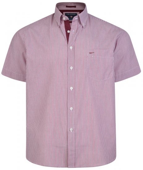 Kam Jeans 6164 Short Sleeve Shirt Burgundy - Kauluspaidat - Miesten isot kauluspaidat 2XL – 8XL