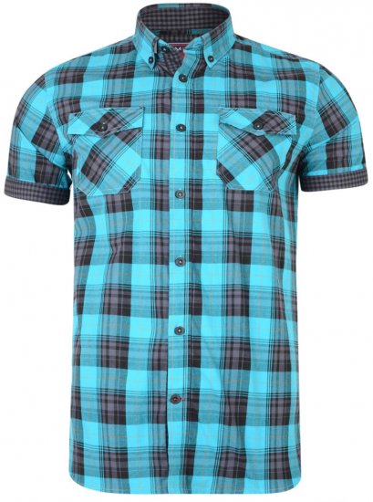 Kam Jeans 6184 Short Sleeve Shirt Teal - Kauluspaidat - Miesten isot kauluspaidat 2XL – 8XL