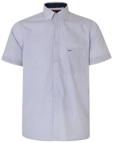 Kam Jeans 6186 Short Sleeve Shirt Blue - Kauluspaidat - Miesten isot kauluspaidat 2XL – 8XL