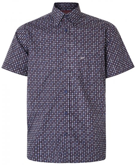 Kam Jeans 6188 Short Sleeve Shirt Navy - Kauluspaidat - Miesten isot kauluspaidat 2XL – 8XL