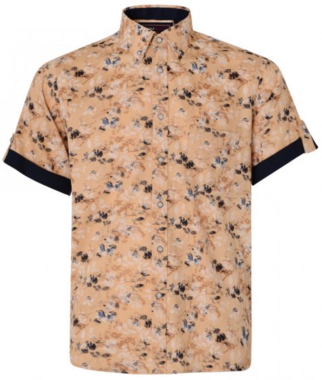 Kam Jeans 6190 Short Sleeve Shirt Sand - Kauluspaidat - Miesten isot kauluspaidat 2XL – 8XL