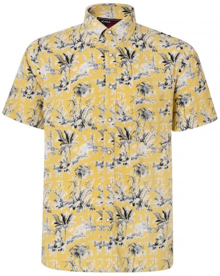 Kam Jeans 6191 Short Sleeve Shirt Sand - Kauluspaidat - Miesten isot kauluspaidat 2XL – 8XL