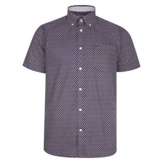 Kam Jeans 6206 Paisley Print Shirt Navy - Kauluspaidat - Miesten isot kauluspaidat 2XL – 8XL