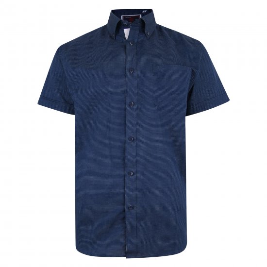 Kam Jeans 6210 SS Dobby Stitch Shirt Indigo - Kauluspaidat - Miesten isot kauluspaidat 2XL – 8XL