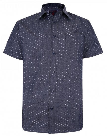 Kam Jeans 6212 SS Star Print Chambray Shirt Indigo - Kauluspaidat - Miesten isot kauluspaidat 2XL – 8XL