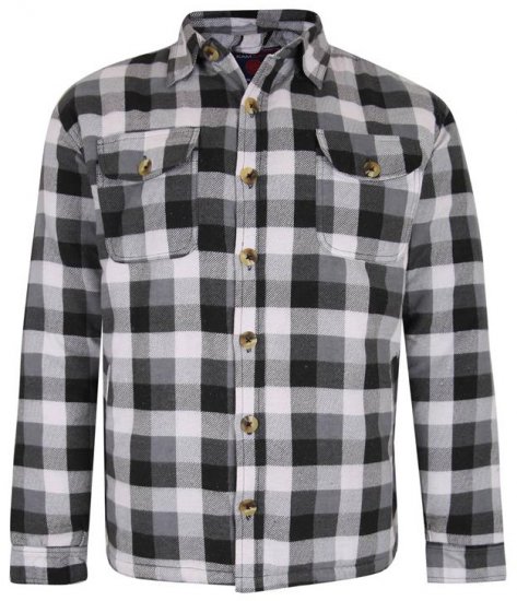 Kam Jeans 6213 Sherpa Lined Flannel Shirt Black - Kauluspaidat - Miesten isot kauluspaidat 2XL – 8XL