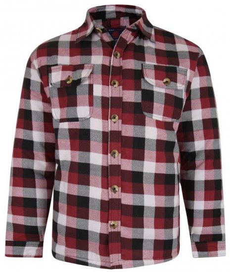 Kam Jeans 6213 Sherpa Lined Flannel Shirt Burgundy - Kauluspaidat - Miesten isot kauluspaidat 2XL – 8XL