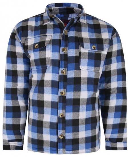 Kam Jeans 6213 Sherpa Lined Flannel Shirt Navy - Kauluspaidat - Miesten isot kauluspaidat 2XL – 8XL