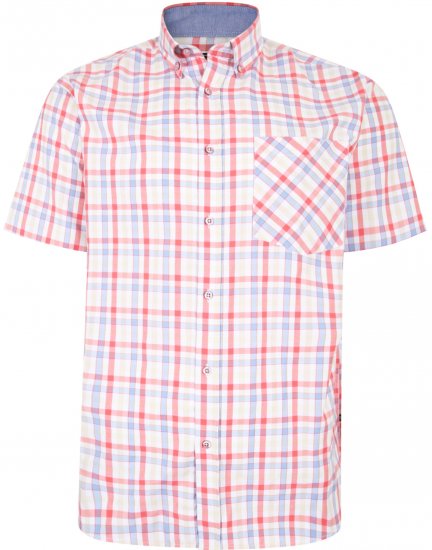 Kam Jeans 6215 Summer Check Shirt Pink - Kauluspaidat - Miesten isot kauluspaidat 2XL – 8XL