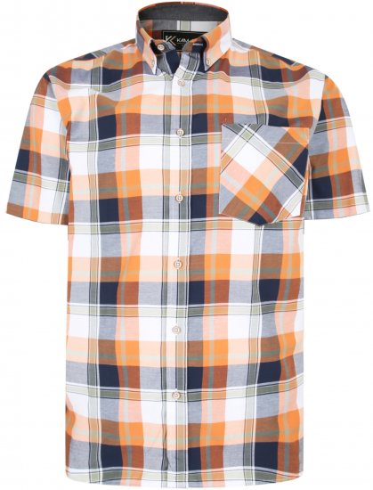 Kam Jeans 6216 Large Check Shirt Rust - Kauluspaidat - Miesten isot kauluspaidat 2XL – 8XL