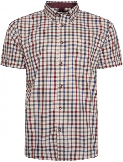 Kam Jeans 6282 Casual SS Check Shirt Multi-Colored - Kauluspaidat - Miesten isot kauluspaidat 2XL – 8XL