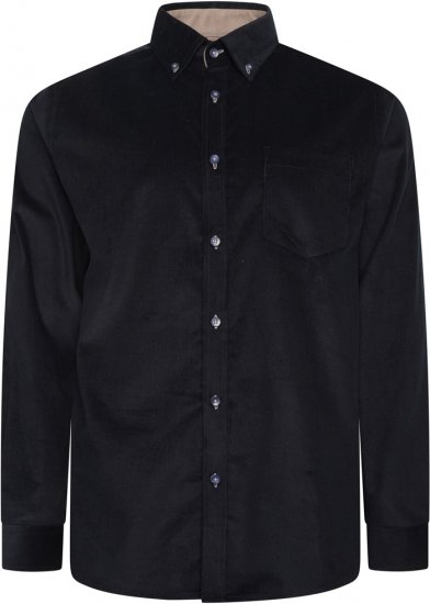 Kam Jeans 6304 Long Sleeve Fine Cotton Cordurouy Shirt Navy - Kauluspaidat - Miesten isot kauluspaidat 2XL – 8XL